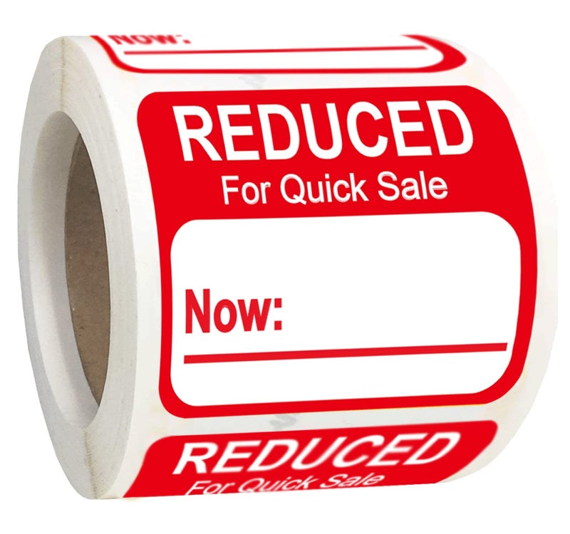 Well Tile Reduced Stickers Price Pricing Retail Labels 1.8" X 2" Grocery Store Food Labels 500 pcs - Image 1